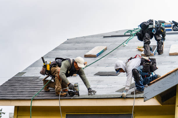Professional Gutter Installation technician working in Springport, IN